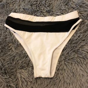 High waisted bikini bottoms. With mesh.